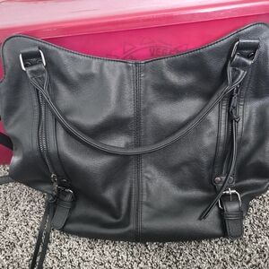 Black Leather Tote Bag